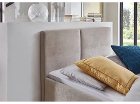 Béžová čalúnená dvojlôžková posteľ s roštom 140x200 cm Piano – Meise Möbel