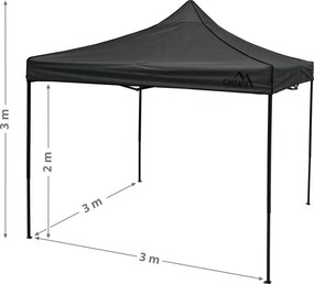 CATTARA Párty stan s nožnicovým konštrukciou 3x3 m, sivý, WATERPROOF