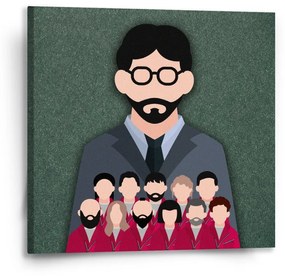 Sablio Obraz Money heist Profesor a jeho tím Zelená - 50x50 cm