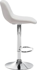 Barová stolička Camden - zamat, chróm rám - Krémová