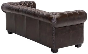 furniture-nabytek.cz - Trojmiestna pohovka Chesterfield z pravej kože, hnedá – 200×90×72 cm