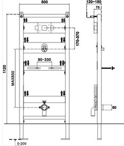 Mexen Tex P, podomietkový rám pre pisoár, 61998