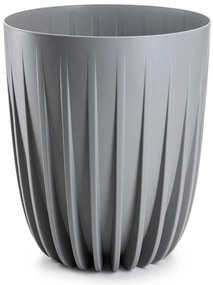 PLASTOVÝ KVETINÁČ STRIPPED 39X46 CM SIVÁ