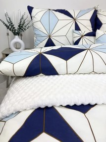 Obliečky Blue Vision 140x200 / 70x90 – moderný geometrický vzor, 100 % bavlna
