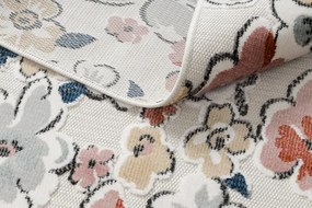 Dywany Łuszczów, Kusový koberec Botanic 65239 flowers ecru – na von aj na doma, 78x150, viacfarebná, chodba / predsieň