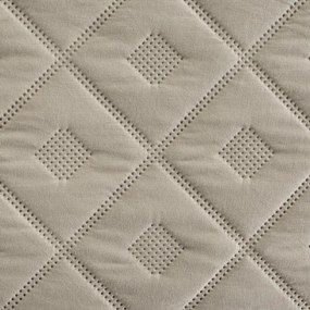 Béžový prešívaný prehoz na posteľ s geometrickým vzorom Šírka: 200 cm | Dĺžka: 220 cm