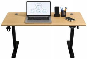 Herný stôl BR04 svetlohnedý s čiernym rámom 140 cm