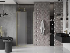 Mexen Velar L, posuvné sprchové dvere do otvoru 100 cm, 8mm sklo námraza, zlatá matná, 871-100-003-31-55