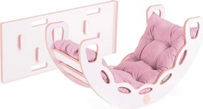 Multifunkčná detská súprava 4v1 – hojdačka, šmykľavka a vankúš ružová