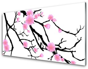 Obraz na skle Stonky kvety umenie 140x70 cm