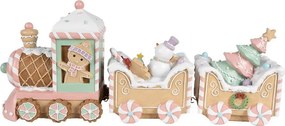 Farebný vianočný perníkový vláčik Gingerbread Train - 45*12*19 cm