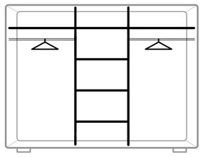 Šatníková skriňa Dawa (biela + dub sonoma). Vlastná spoľahlivá doprava až k Vám domov. 808161