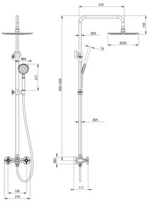 Deante NAC_N4QT - Sprchová súprava s batériou TEMISTO čierna