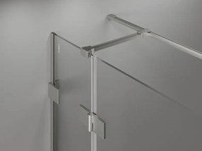 Mexen Lunar T, sklápací sprchový kút ľavý 110 x 100 cm, 8mm číre sklo, oceľový profil, 834T-110-100-97-00-L