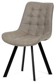 Židle jídelní HC-V3066 LAN3, béžová látka v dekoru broušené kůže, nohy černý kov