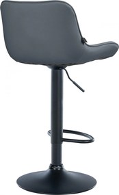Barová stolička Vonore - koženka, čierny rám - Sivá