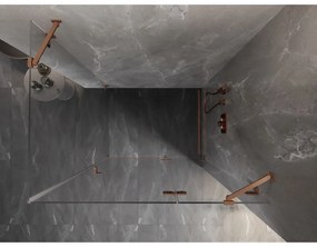 Mexen Lunar, výklopný sprchový kút pravý 100 x 80 cm, 8mm číre sklo, profil medená matná, 834-100-080-65-00-P