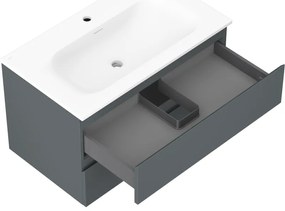 Mexen Orio, kúpeľňová skrinka 80 cm s umývadlom Vela, 2 zásuvky, grafitová matná/biela matná, 91A10-08047-2-BFF66-W23M01