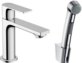Hansgrohe Rebris E, umývadlová batéria 110 s ručnou sprchou Bidette a sprchovou hadicou 160 cm, bez odtokovej súpravy, chrómová, HAN-72216000