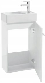 Erga Kim, závesná WC skrinka 50x23x60 cm + keramické umývadlo 50cm, biela lesklá, ERG-207-D-05016+1430