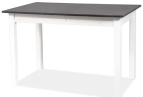 Rozkladací jedálenský stôl 100-140x60 Hally (čierna + biela) (pre 4 až 6 osôb). Vlastná spoľahlivá doprava až k Vám domov. 1050257