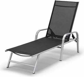 Polohovateľné relaxačné lehátko Avenberg MARGARITA čierna/strieborná