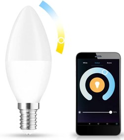 LED žiarovka E14 B35 5W = 35W 410lm CCT 160° SPECTRUM Smart TUYA WiFi Stmievateľná