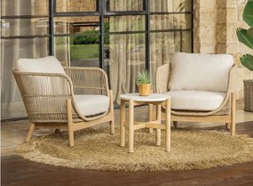 Drevený balkónový vypletaný nábytok LARA