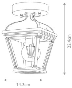 Elstead BAYVIEW-PORCH-BK - Vonkajšie stropné svietidlo BAYVIEW 1xE27/60W/230V IP44