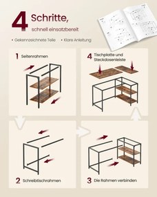 Rohový pracovný stôl LWD136KD01