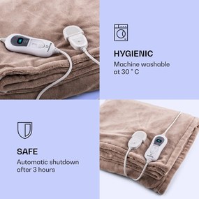 Klarstein Dr. Watson XXL, vyhrievacia deka, 3 stupne ohrevu, prateľná, 200 x 180 cm, mikroplyš