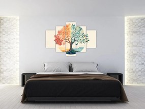 Obraz – Duálny strom s motýľom (150x105 cm)