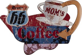 Nástenná kovová ceduľa Mom's coffee - 40 * 60 cm