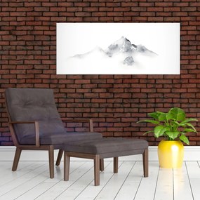 Obraz - Atramentová maľba hôr (120x50 cm)