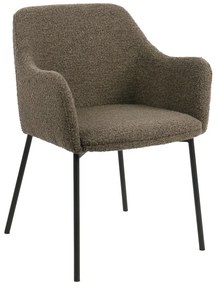 Hnedé čalúnené jedálenské kreslo s podrúčkami Melilla – House Nordic