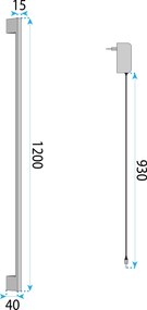 Toolight Toolight, LED nástenné svietidlo 120cm, 18W, 3000K, LHJ065-W, čierna matná, OSW-60031