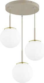 Brilagi - Závesný luster na lanku MILO ECRU 3xE27/60W/230V béžová/zlatá