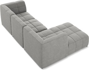 Sivá rohová pohovka z textílie buklé (ľavý roh/s leňoškou) Aloha – Makamii