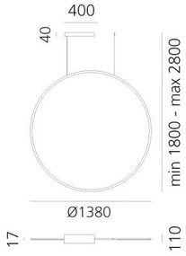 Artemide 1994230APP - LED Stm. luster na lanku DISCOVERY LED/84W/230V čierna