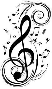 Veselá Stena Samolepka na stenu na stenu Husľový kľúč