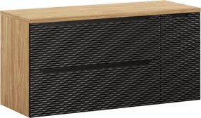 Comad Kúpeľňová skrinka pod doskové umývadlo set Ocean Black II. 120 čierna/dub olejovaný