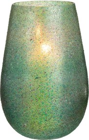 Velký skleněný svícen Tom zelený – 17,5*17,5*26,5 cm