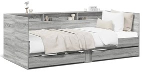 Denná posteľ so zásuvkami sivá sonoma 90x190 cm kompozit. drevo 3280858