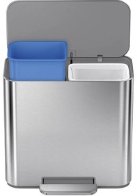Simplehuman Mini pedálový odpadkový kôš na triedený odpad 15 l, nehrdz. oceľ mat