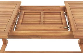 Záhradný rozkladací stôl z akáciového dreva 160/220 x 90 cm svetlé drevo JAVA Beliani