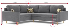 Rohová rozkladacia sedačka TENA 2,230x75x170,haiti 5/amber 73,ľavá