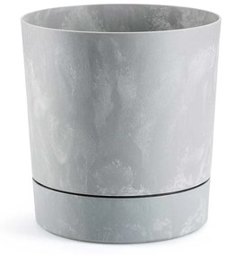 PLASTOVÝ KVETINÁČ AZALEA SADA 2KS 22,5X23,5 CM+17,5X18,5 CM IMITÁCIA BETÓNU SIVÁ