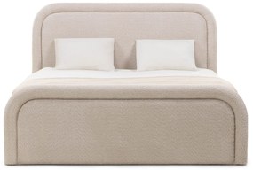 Dvojlôžková čalúnená posteľ Ovoid 140x200 s úložným priestorom béžová