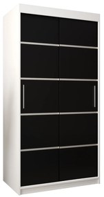 Šatníková skriňa 120 cm Verika 1 120 (biela + čierna). Akcia -57%. Vlastná spoľahlivá doprava až k Vám domov. 1063688
