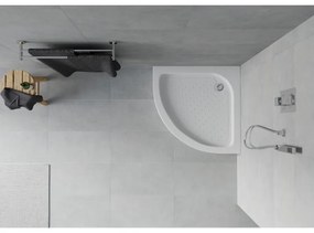 Mexen Rio, štvrťkruhová sprchová vanička 70x70x14 cm + chrómový sifón, biela, 47107070